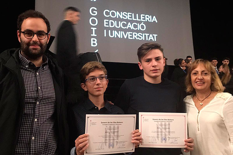 Adrià Galmés Mansergas  i Miquel Llorach Escuder, alumnes de La Salle Manacor, premis extraordinaris al rendiment acadèmic de Primària i Secundària
